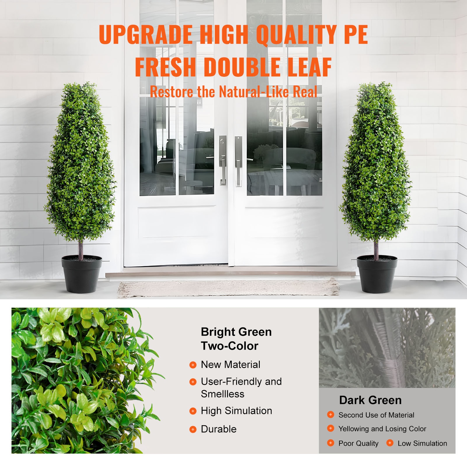 2 Pack 3' Artificial Boxwood Topiary Tree Plant UV Decor In/Outdoor_voghion.com